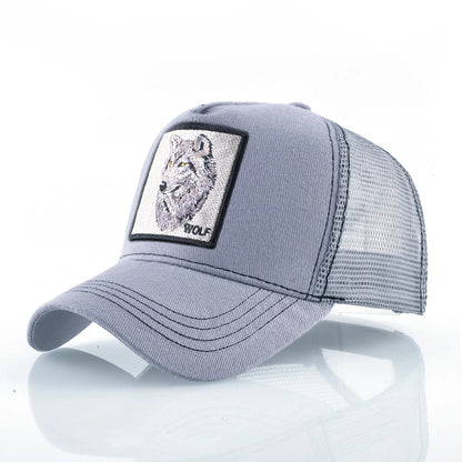 Modna bejzbol kapa s vezenim zakrpama "Wolf", snapback hip hop trucker kape za muškarce i žene, za vanjsku upotrebu, prozračna kapa s vizirom
