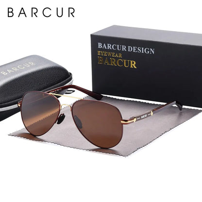 BARCUR Polarized Mens Sunglasses Pilot Sun Glasses for Men Accessories Driving Fishing Hiking Eyewear Oculos Gafas De Sol