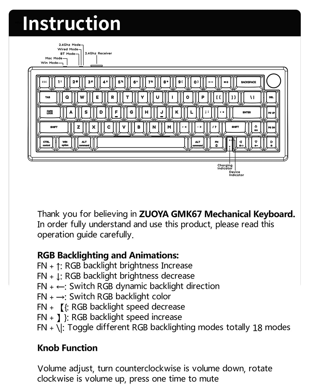 GMK67 Mechanical Keyboard KIT Bluetooth 5.0/2.4G Wireless/Wired Gasket-mounted Gaming Keyboard Customizable Keyboards KIT