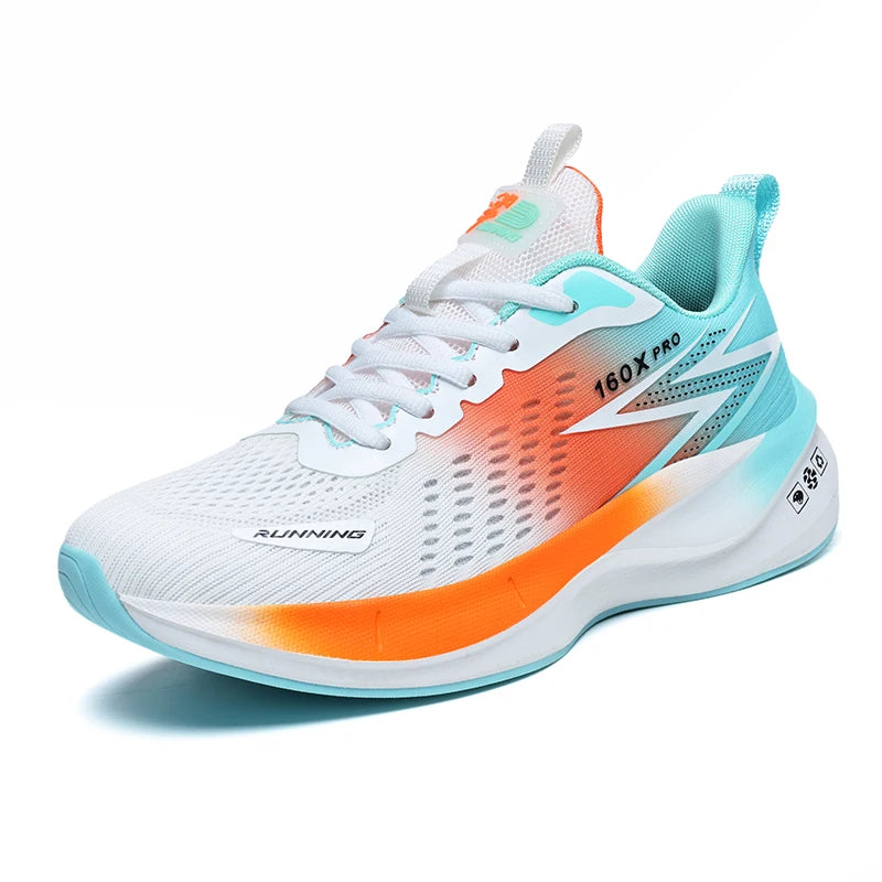 Brand Men's Carbon Plate Running Shoes Soft Cushion Shock Absorbing Sports Shoes Unisex Sneakers Light Anti-Slip Training Shoes