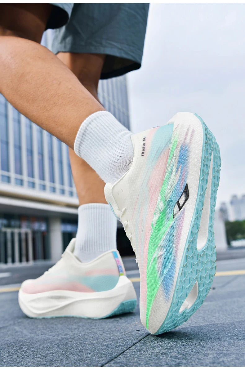 Running Shoe Men Sports Carbon Board Speciality Breathable Lightweight Women's Comfortable Athletic Nonskid Sneakers﻿ Marathon