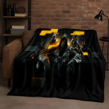 Classic Gun Game Call of Duty COD Ghost Simon Flannel Blanket,Ultra Soft Warm Plush Throw for Home Bedroom Bed Sofa Cover Kid
