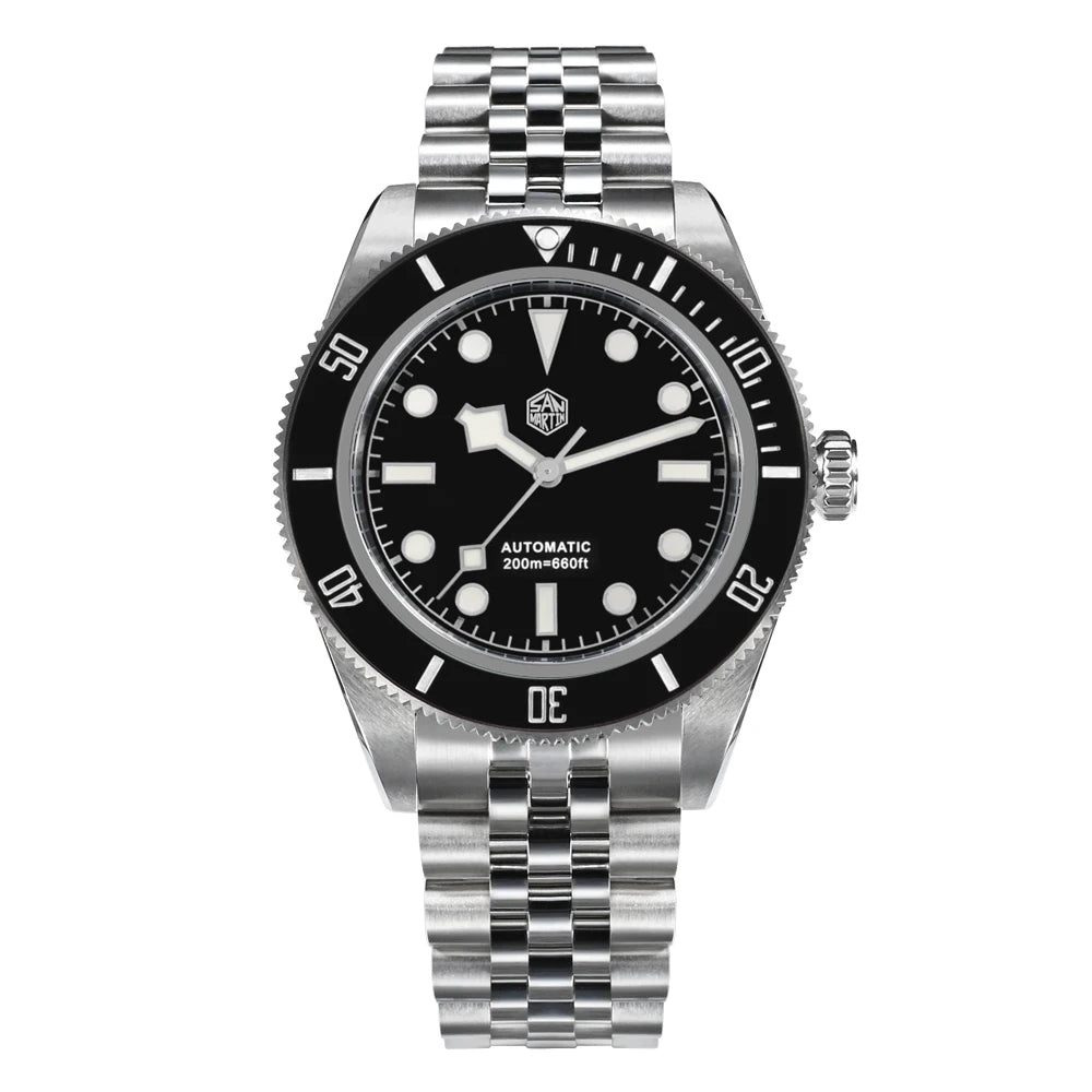 San Martin New 40mm BB Diver Watch Top Brand Classic Mens Watches NH35 Automatic Mechanical Sapphire Waterproof Reloj SN0128