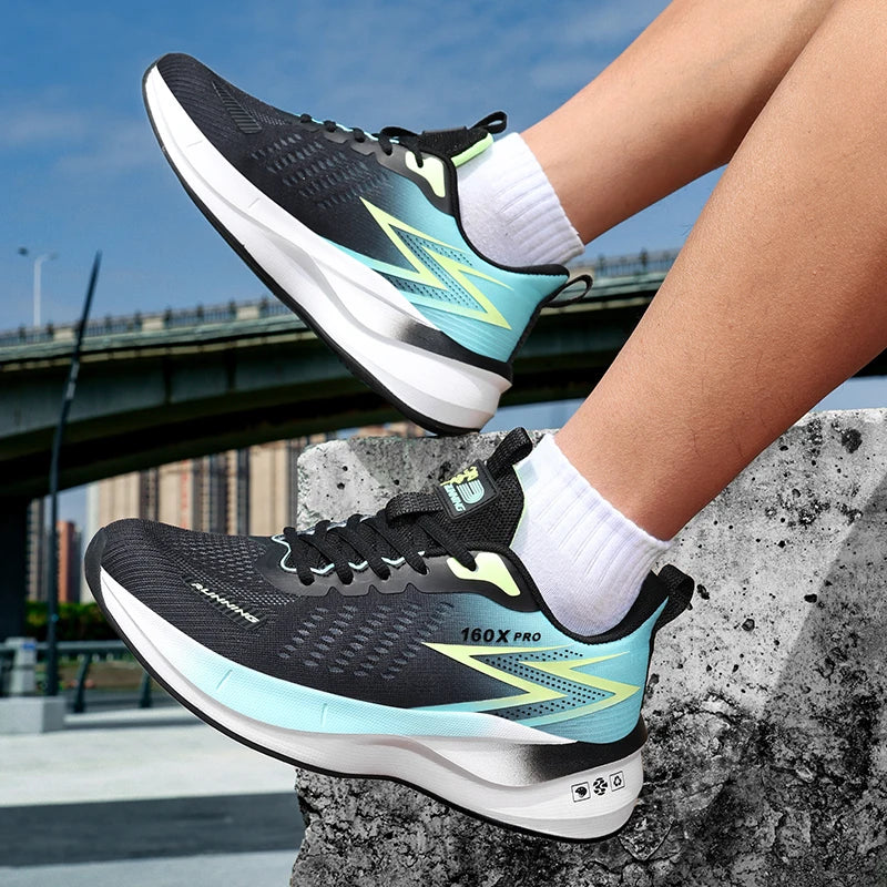 Brand Men's Carbon Plate Running Shoes Soft Cushion Shock Absorbing Sports Shoes Unisex Sneakers Light Anti-Slip Training Shoes