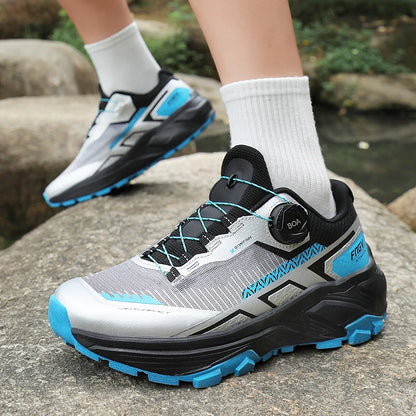 Stylowe męskie buty turystyczne – wytrzymałe trampki trekkingowe z miękką, ciepłą wyściółką na zimę – obuwie męskie