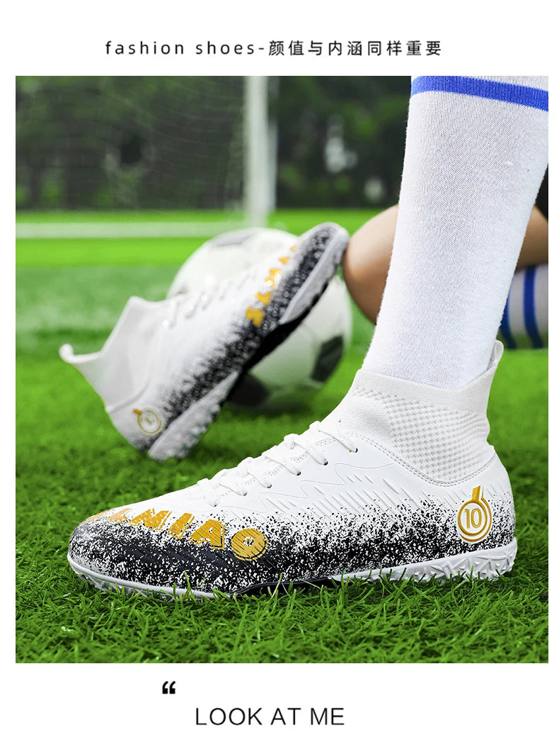 Men Soccer Shoes Kids Football Boots Women Professional Soccer Cleats Antiskid Chaussure Football TF/FG Outdoor Football Shoes