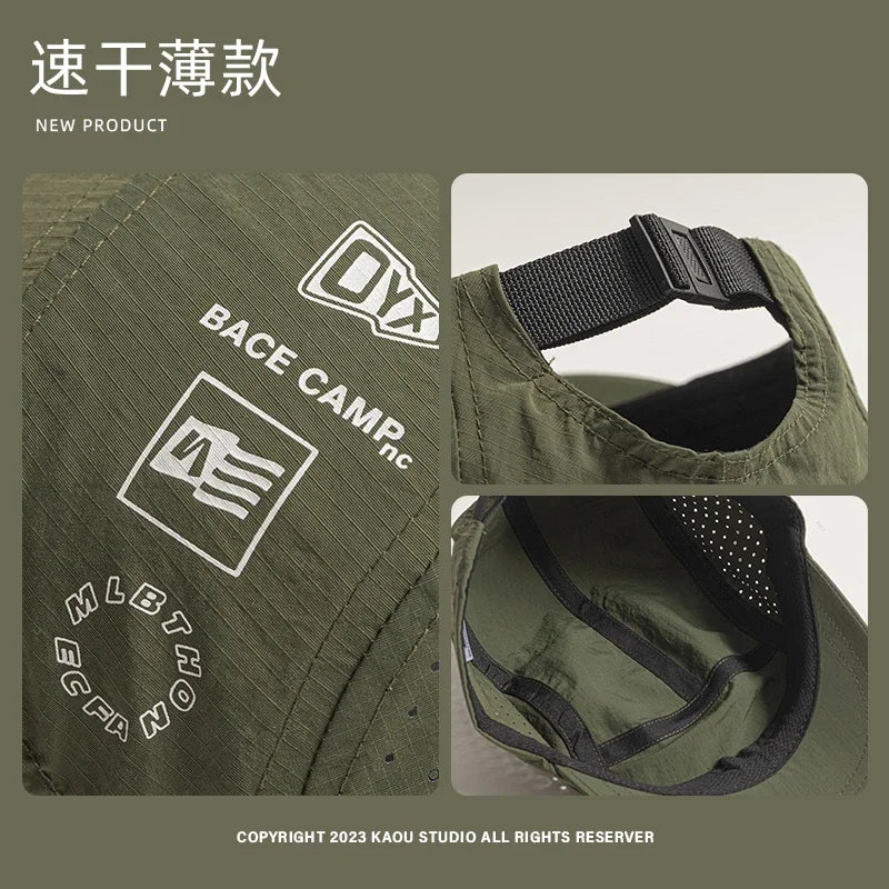 Summer 5 panel Baseball Caps  for Men and Women Outdoor Camping cap  Sun Protection Quick-drying Running Hat Breathable Golf Hat