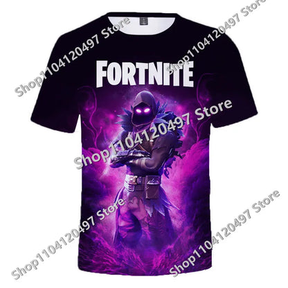 Fortnites Theme Birthday Number T-Shirt Summer Child White Clothes Cartoon Hot Game Short Sleeve Tees Casual Tops Funny Gifts