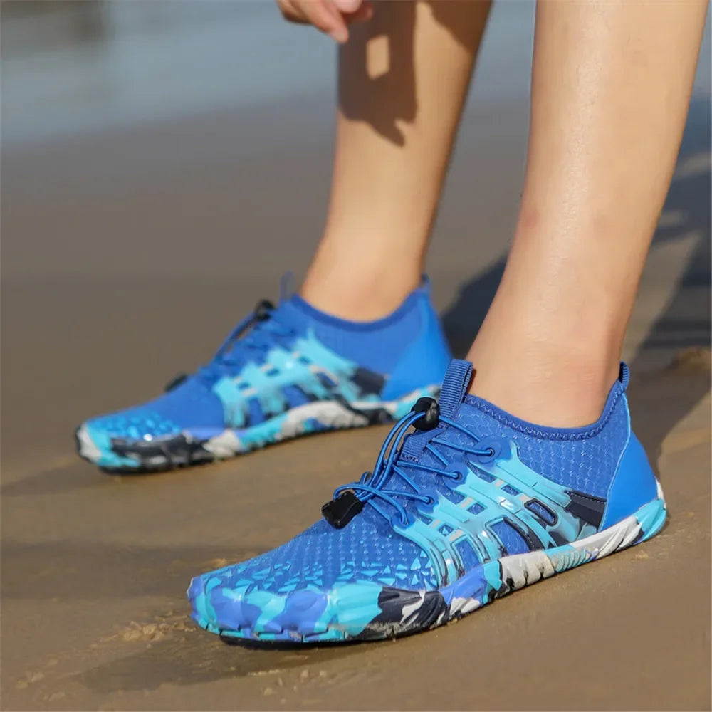Men Women Water shoes Upstream Wading Swimming Barefoot Five Fingers Aqua Shoes Colorful Beach Seaside Light Unisex Sneakers New