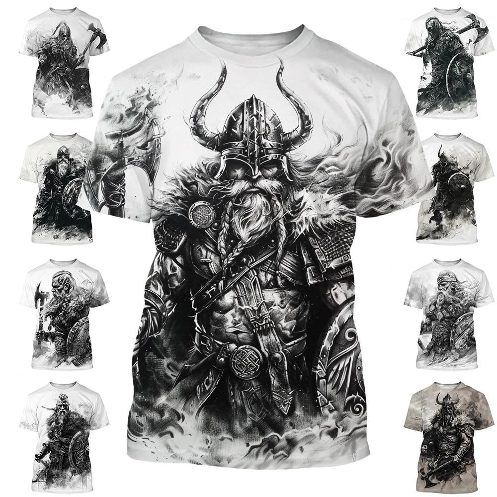 Tricou 3D nou pentru bărbați, cu mânecă scurtă, model tatuaj cu linii negre și albe, top street hip-hop Harajuku cool