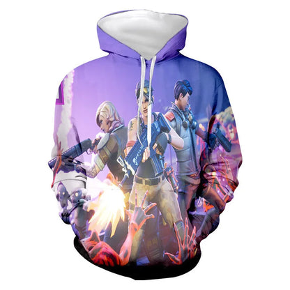 Children's Fortnite 2024 Sweatshirt 3D Digital Printed Hoodie Men's and Women's Pullover Jacket Long Sleeve Children's Gift