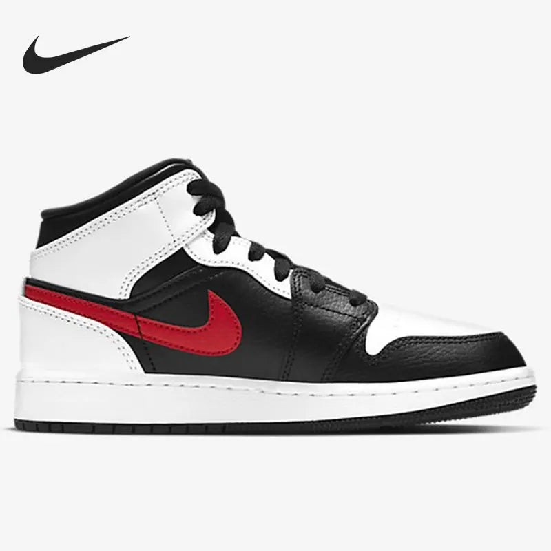 Nike genuine AIR JORDAN 1 men's mid top cushioned sports basketball shoes 554724-075