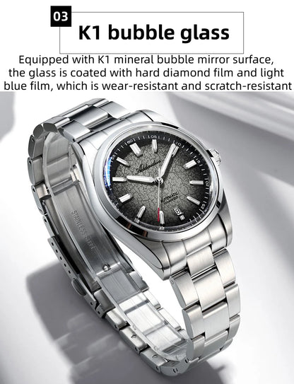 ADDIESDIVE Luxury Men's Automatic Watch BGW9 Super Luminous Bubble Mirror Glass 100m Waterproof Analog Men Steel Watches AD2531