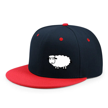 Casquette de baseball unisexe ajustable - Casquette de style urbain à visière plate avec motif de mouton : un accessoire décontracté, polyvalent et personnalisable