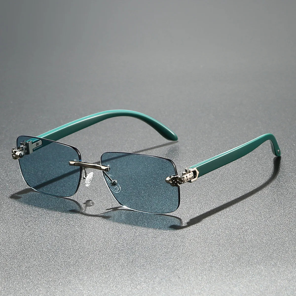 Gafas de sol vintage rectangulares y ovaladas para mujer y hombre, con montura metálica y lentes transparentes