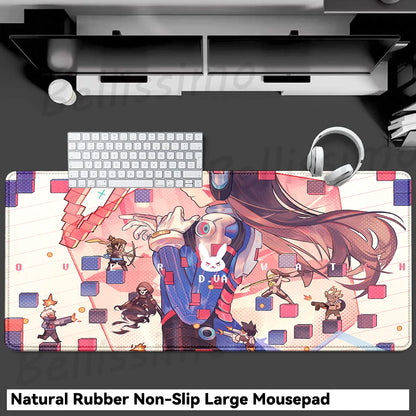 Acessórios Gaming O-Overwatch D-D.va Tapete de Rato Grande para Teclado e Rato, Deskmat XXL Estendido para PC, Tapete Gamer