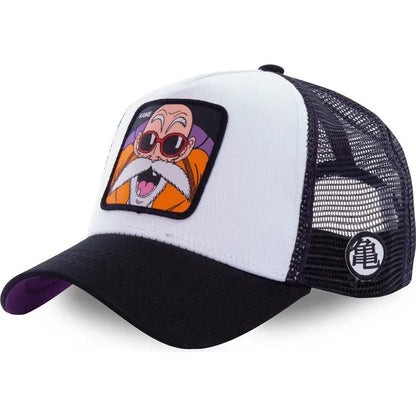 Casquette Dragon Ball Son Goku pour l'été : casquette de voyage à visière, pour homme, brodée, style hip-hop, visière pare-soleil, casquette trucker ajustable en maille