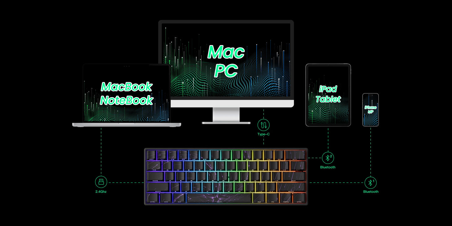 Akko MonsGeek FUN60 mechanische Tastatur mit Magnetschaltern, 60% Gaming-Tastatur, Rapid Trigger 0.01mm, 8K ARGB, HE/TMR Custom-Tastatur