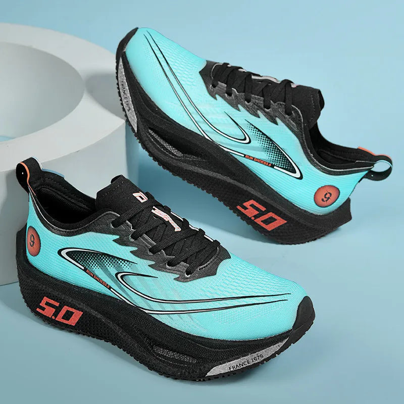 FourSeasons Men's Sports Sneakers CarbonPlate Running Shoe，Breathable Marathon Racing Comfortable Athletics Training Shoes Walki