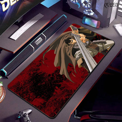 Gaming Accessories Varmilo Keyboard Computer Mousepad CS GO LOL Mouse Pad Berserk Guts Anime Dywan Gamer 900X400 XXL Desk Mats
