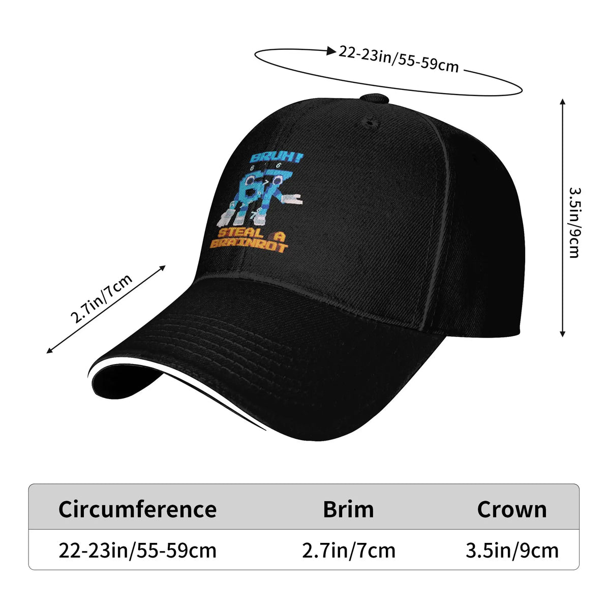 67 Six Seven 6-7 Casquette de baseball « Popular Steal » Brainrot Gaming Meme Sandwich Caps Hommes Femmes Respirante Dad Hat Plein air