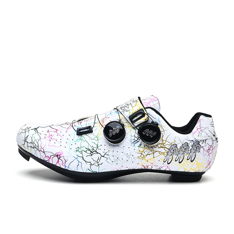 New Women Cycling Sports Shoes Rubber Non-Slip MTB Shoes Men PU Leather Breathable Outdoor Racing Pedal Bicycle Boots Unisex