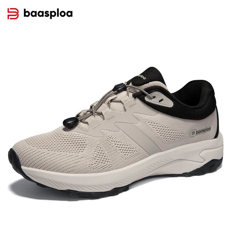Baasploa Hiking Shoes Men Outdoor Waterproof Camping Resistant Non Slip Sneakers Male Casual Lightweight Lace-Up Walking Shoes