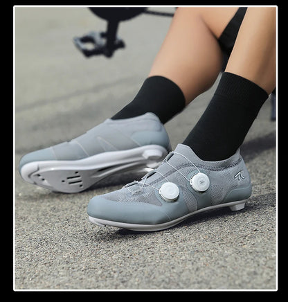 Cycling shoes road bike unisex, HsYixin breathable SPD self-locking non-slip racing road bike shoes flat MTB bicycle sneakers
