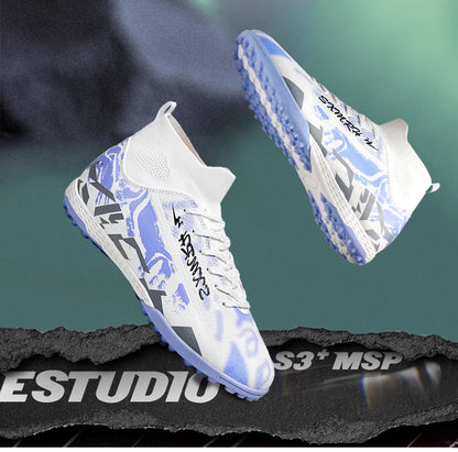 Double Star Men's High-Top TF Turf Football Boots, Youth & Student Edition, Adult & Kids, Professional Match & Training Soccer S
