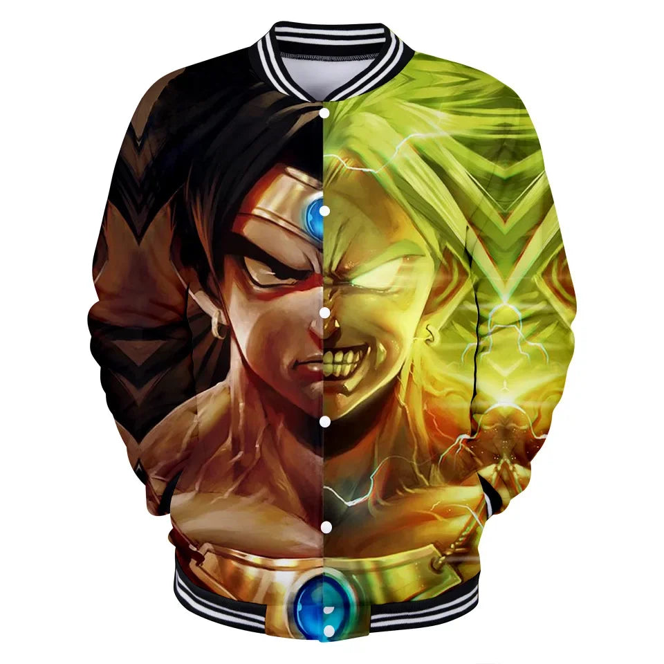 New Japanese Anime Dragon Ball Z Varsity Jacket Autumn Casual Sweatshirt Hoodie Coat Jacket Brand Baseball Jacket