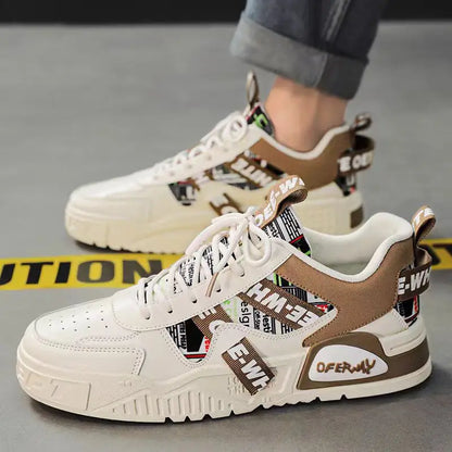 High Quality Men's Sneakers Light PU Leather Casual Shoes for Men Lace Up Flats Luxury White Black Tenis Shoes Zapatillas Hombre