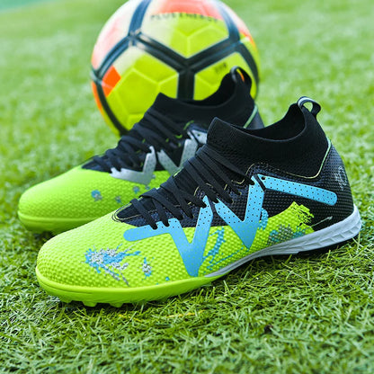 AG/FG Long Studs Soccer Shoes，PU Fabric Mixed Upper，TPU Sole Wear Resistant Anti Slip，Men Women Kids Youth Outdoor Sports