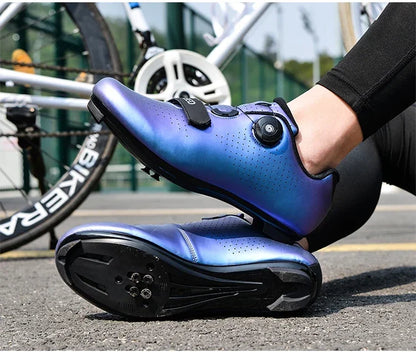Professional New Sneakers Men Ultralight Double Buckles Cycling Shoes MTB Luminous Road Bike Shoes