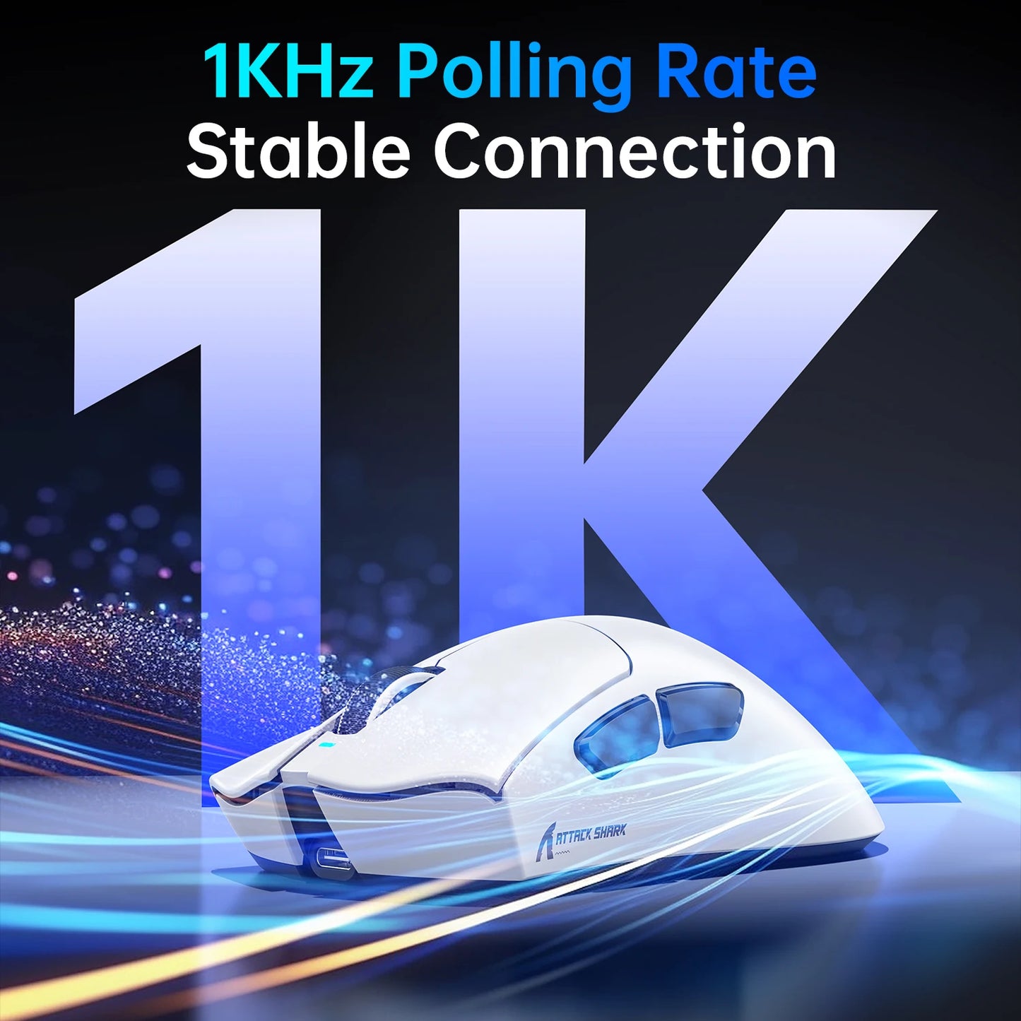 ATTACK SHARK V3 Superlight Wireless Gaming Mouse, 62g PixArt PAW3311 Sensor, Tri-Mode BT/2.4G/Wired, 25000 DPI RGB Gaming Mouse