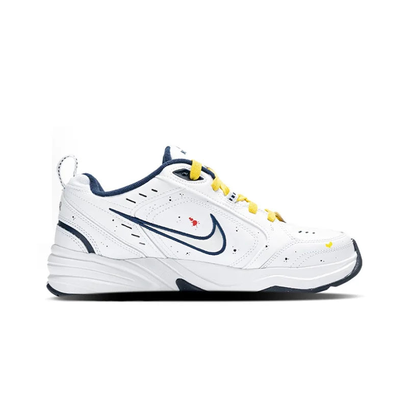 Custom Sneakers Nike Air Monarch 4  Crushed Ice Blue Floral Ink Splatter  Men's Low-Top Running Shoes