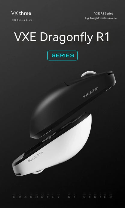 Rato Sem Fios VXE Dragonfly R1 Pro com Sensor Paw3395, Nordic 52840, 2khz, Smart Speed X, Baixa Latência, para Escritório, Gamer e PC Gaming