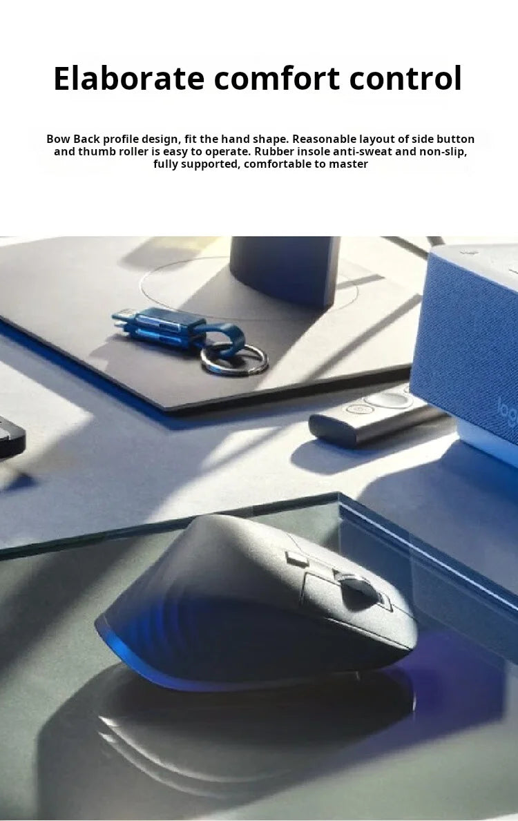 Logitech MX Master 3S Rato Bluetooth Sem Fios para Escritório Profissional Softtone Rato Ergonómico para Escritório Profissional