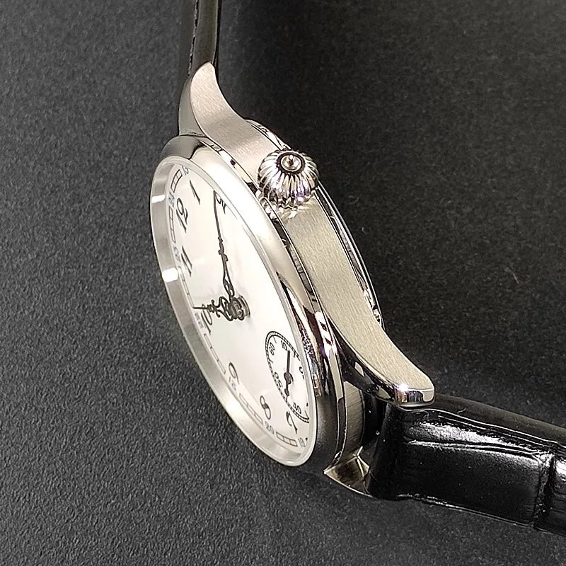 Men's Manual Mechanical Watch Roasted Blue Pin Seagull ST3621 Vintage Business Men's Waterproof Genuine Leather Watch