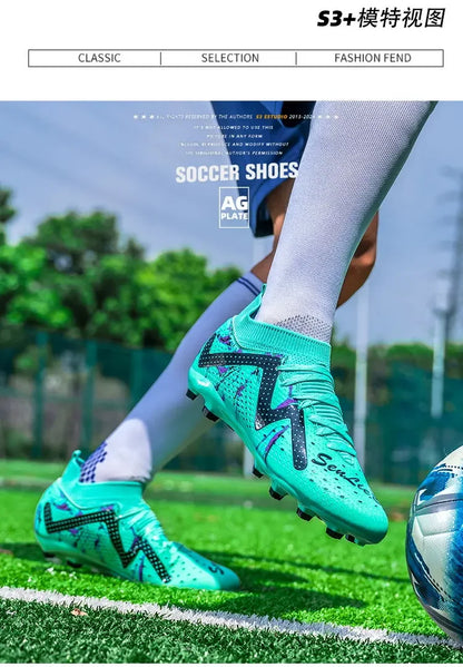 Oversized Football Boots For Youth & Children, Comfy Flexible Design, Stable Anti-slip Performance For Outdoor Field Sports