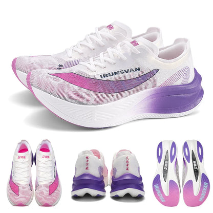 IRUNSVAN Nylon Carbon Plate Professional Marathon Running Shoes for Men Lightweight Cushioning Training Outdoor Sneakers for Women