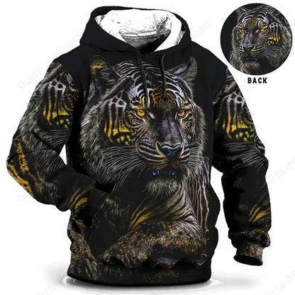 Vintage Hoodies For Men Wolf Bee Animal Pattern 3D Print Hoodie Men Fashion Hoodie Sweatshirt Boy Coat Women Sweat 6XL Tracksuit