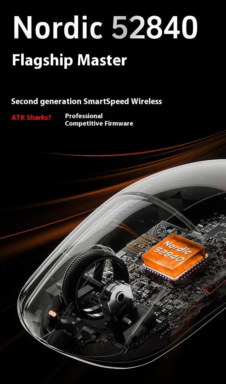 Rato Gaming Sem Fios ATK A9 Plus A9/A9 SE/A9 Pro Tri-Mode 8K Leve A9 Ultimate E-sports PC Presente Personalizado