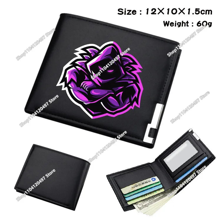 Fortnite Shooting Game Peripheral PU Snap Button Wallet Anime Coin Purse Folding Leather Wallet Card Holder Student Gifts