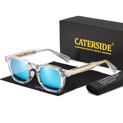 CATERSIDE Fashion Mirror Men Polarized Sunglasses Luxury Core Insert Leg Design Sun Glasses Women Party Outdoor Travel Glasses