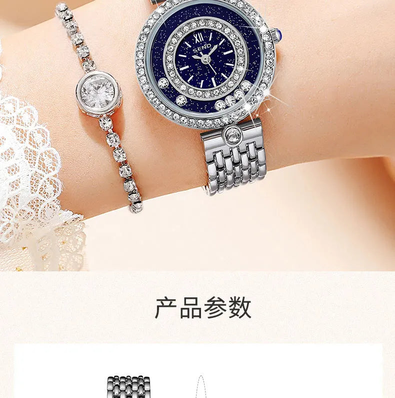 Women Bracelet Watches Silver Top Brand Luxury Ladies Wrist Watches Female Clock Full Steel Quartz Watches Elegant Fashion
