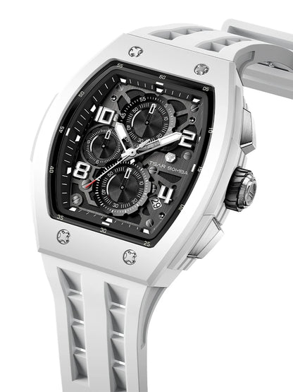 TSAR BOMBA New TB8204 Watch for Men Japan Quartz Chronograph 50M Waterproof Wristwatch Fashion Sport Clock Male Luxury Mens Gift