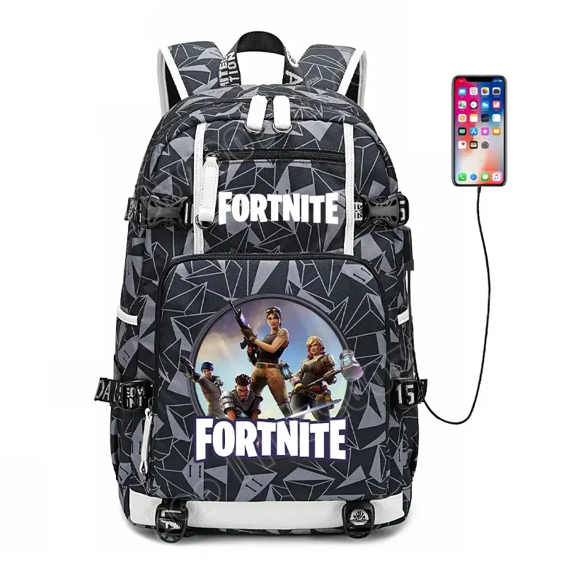 Fortnite-Print-Schülerrucksack für Jungen und Mädchen, Schulrucksack mit großem Fassungsvermögen, wasserdicht, leicht und strapazierfähig, Geburtstagsgeschenk