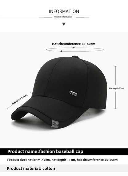 Férfi baseball sapka, kemény tetejű, tavaszi-őszi, nagy fejkerületű, pamut sapka, napvédő, apás sapka, állítható pánttal, horgászsapka