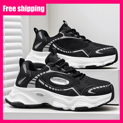 Mens Sports Shoes 2026 New Mesh Breathable Thick Sole Height Increasing Wear-resistant Daily Commuting Versatile Casual Sneakers