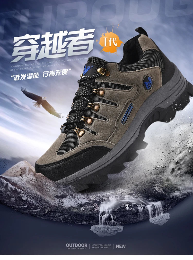 Winter Casual Shoes Men Leather Comfortable Walking Shoes Autumn Classic Outdoor Sneakers Women High Top Hiking Sneakers Lace Up